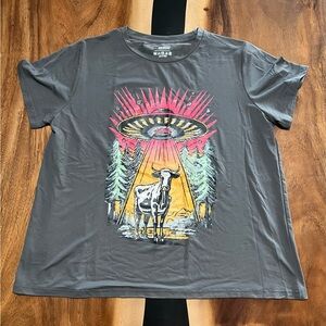 SHEIN UFO Cow Graphic Tee in Gray
